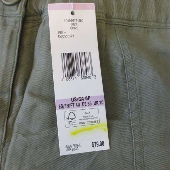 NWT - Jones New York casual pants - sz 6P - Green - Stretch waist - MSRP $79.00 - Picture 2 of 2